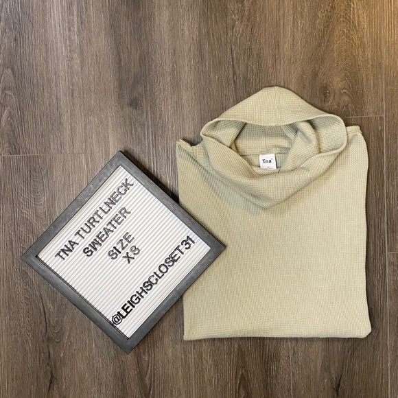 TNA Tops - TNA Thermal Long Sleeve Beige Cowl Neck Shirt. Size XS.